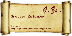 Grotter Zsigmond névjegykártya